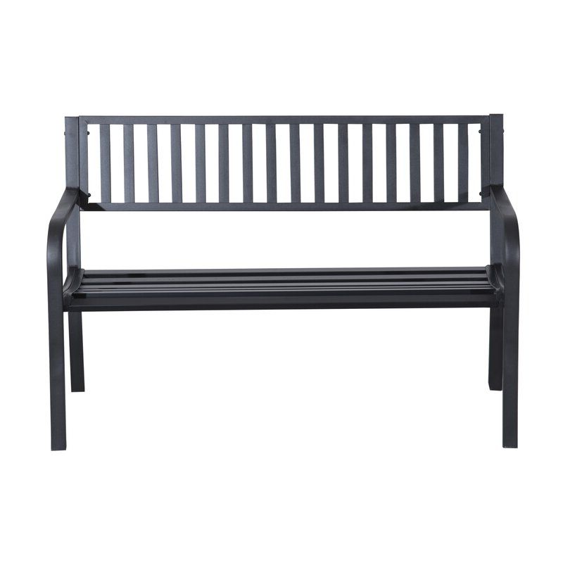 Famous Alvah Slatted Cast Iron And Tubular Steel Garden Benches With Alvah Slatted Cast Iron And Tubular Steel Garden Bench (View 1 of 20)