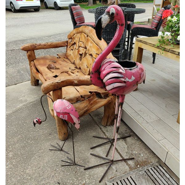 Newest Flamingo Metal Garden Benches With Pink Flamingo Garden Ornament – Recycled Metal 935mm Tall (View 8 of 20)