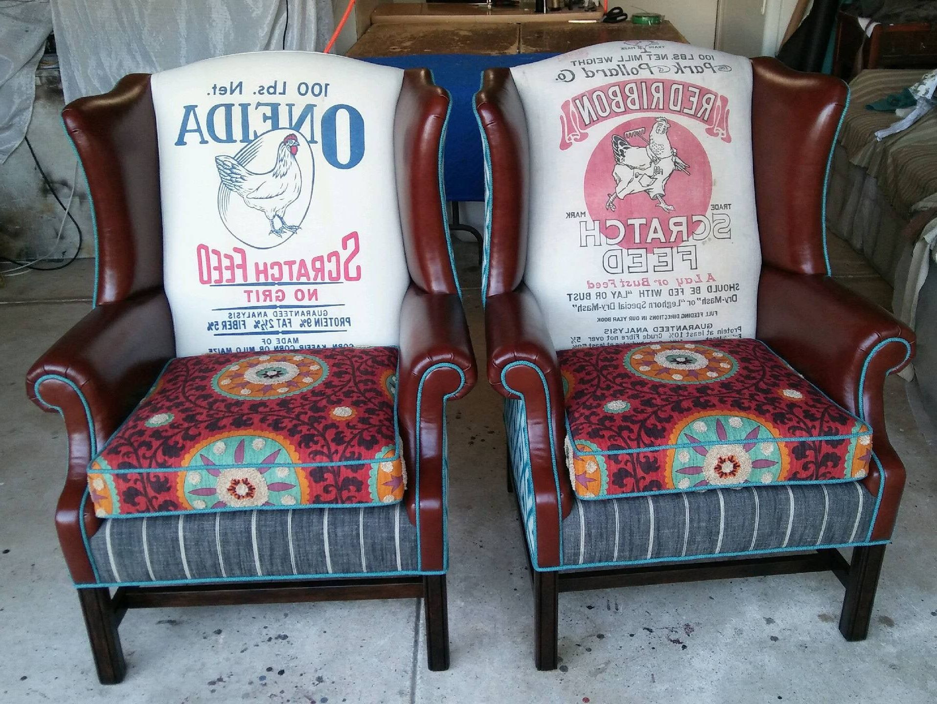 2020 Custom Order  Vintage Farmhouse Wingback Chair  "fiesta Farmhouse  Wingback"  Coordinating Pair Custom Created For You (View 14 of 20)