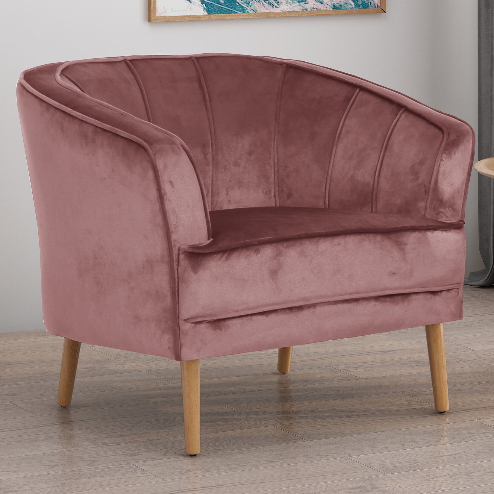 Antonia Velvet Barrel Chair Within Widely Used Indianola Modern Barrel Chairs (View 16 of 20)