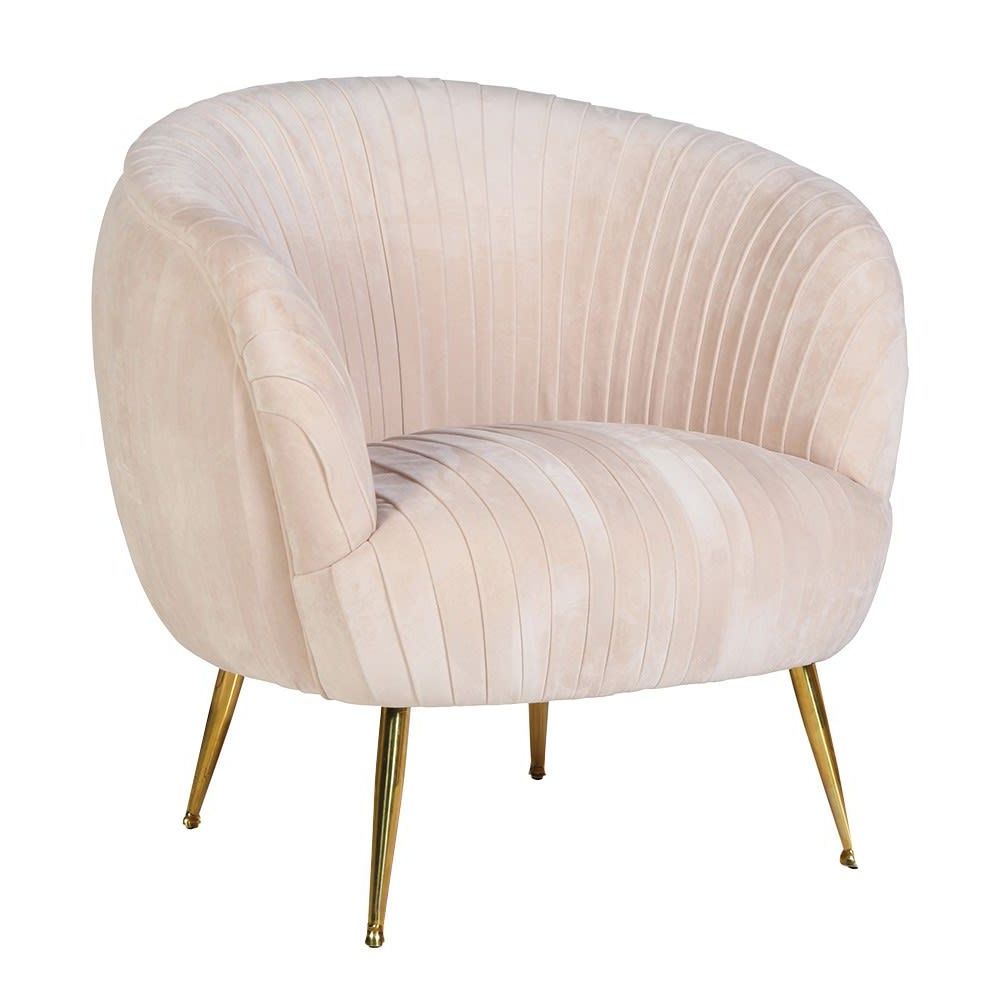 Anya Blush Velvet Armchair Furniture – La Maison Chic Luxury Inside Popular Grinnell Silky Velvet Papasan Chairs (View 9 of 20)