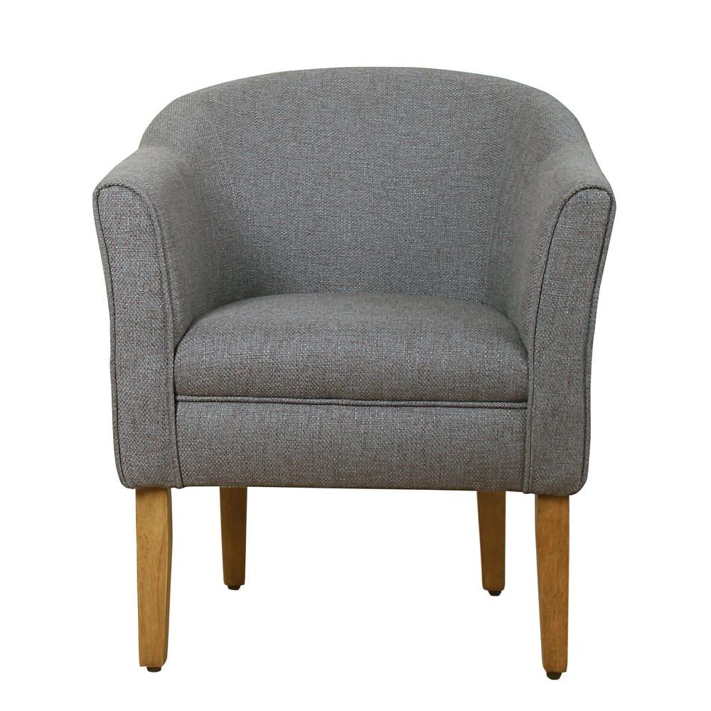 Danow Polyester Barrel Chairs With 2019 Homepop Chunky Barrel Shaped Charcoal Textured Accent Chair K6859 F2111 –  The Home Depot (View 12 of 20)
