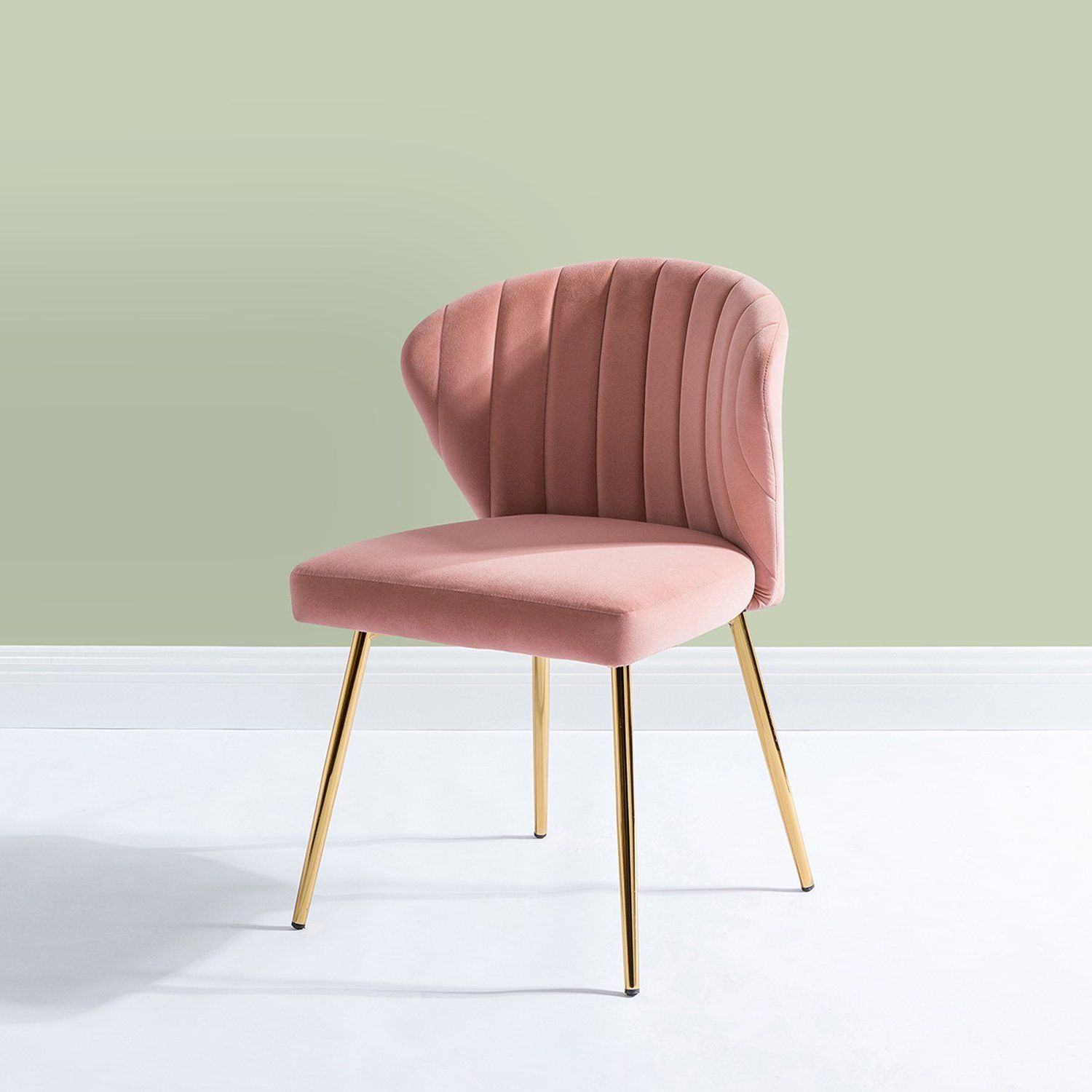 Daulton Velvet Side Chairs Regarding Latest Luna Velvet Side Chair For Bedroom Or Living Room In Pink (View 4 of 20)