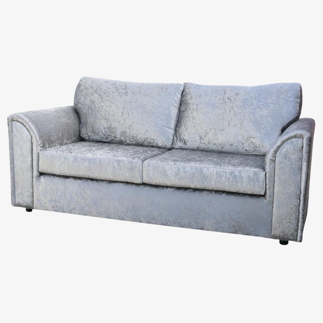 Dorchester Crushed Velvet Fixed Back 3 Seater Pertaining To Favorite Dorcaster Barrel Chairs (View 19 of 20)