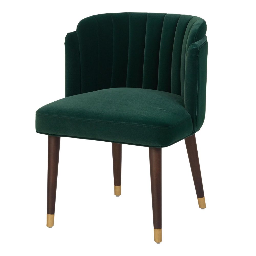 Emerald Green Velvet Channel Back Isadora Dining Chair Regarding Popular Daulton Velvet Side Chairs (View 11 of 20)