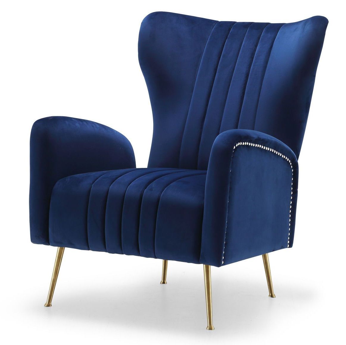 Fashionable Opera Navy Chair 532 Meridian Furniture Chairs In 2020 Pertaining To Lauretta Velvet Wingback Chairs (View 8 of 20)