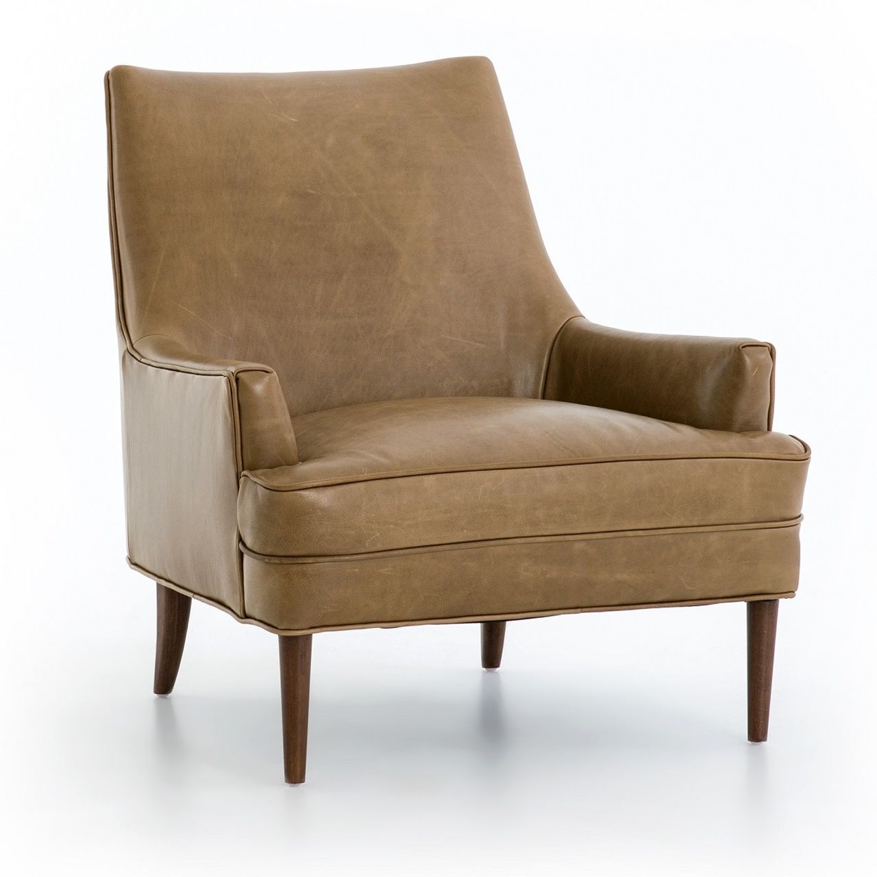 Favorite Danya Mid Century Modern Taupe Leather Accent Chair In 2020 For Hiltz Armchairs (View 18 of 20)