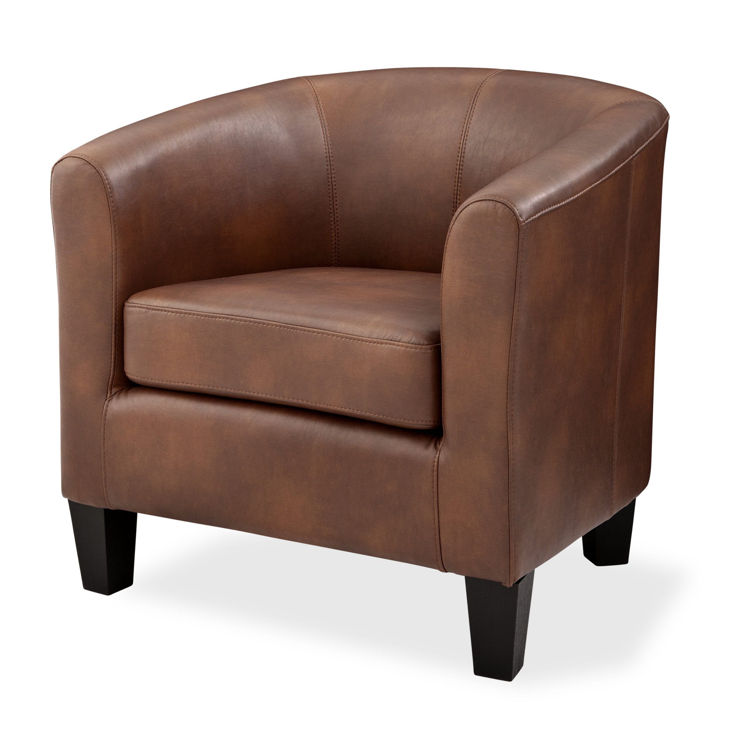 Filton Barrel Chairs With Most Current Colden 30" W Faux Leather Barrel Chair (View 8 of 20)