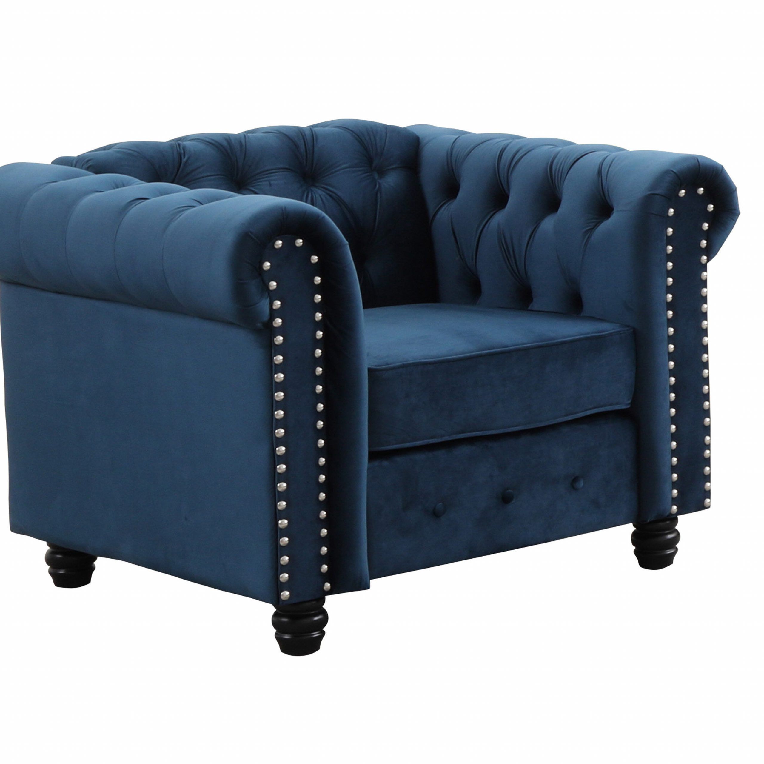 Galesville Tufted Polyester Wingback Chairs Inside Well Liked Ys001 35'' W Tufted Velvet Armchair (View 12 of 20)