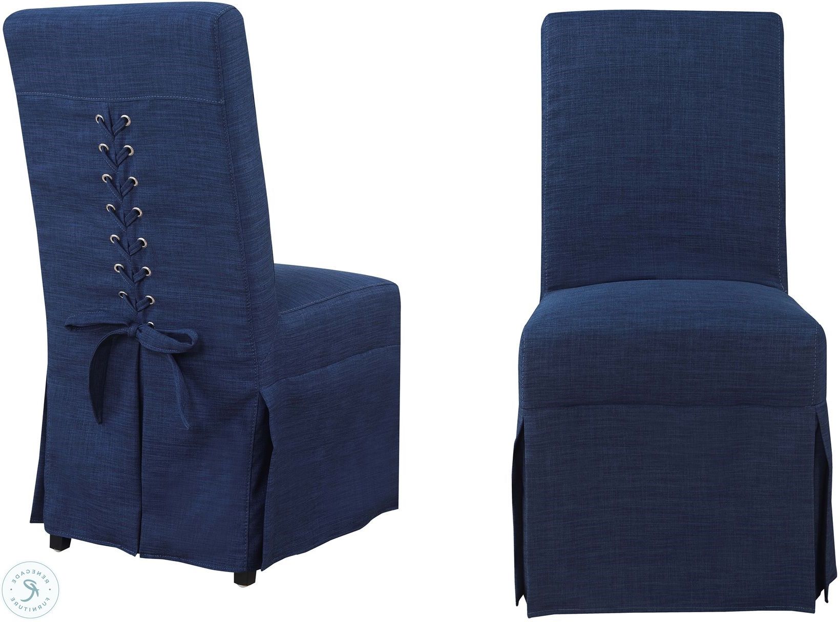 Harland Modern Armless Slipper Chairs With Favorite Hayden Blue Parsons Dining Chair Set Of  (View 18 of 20)