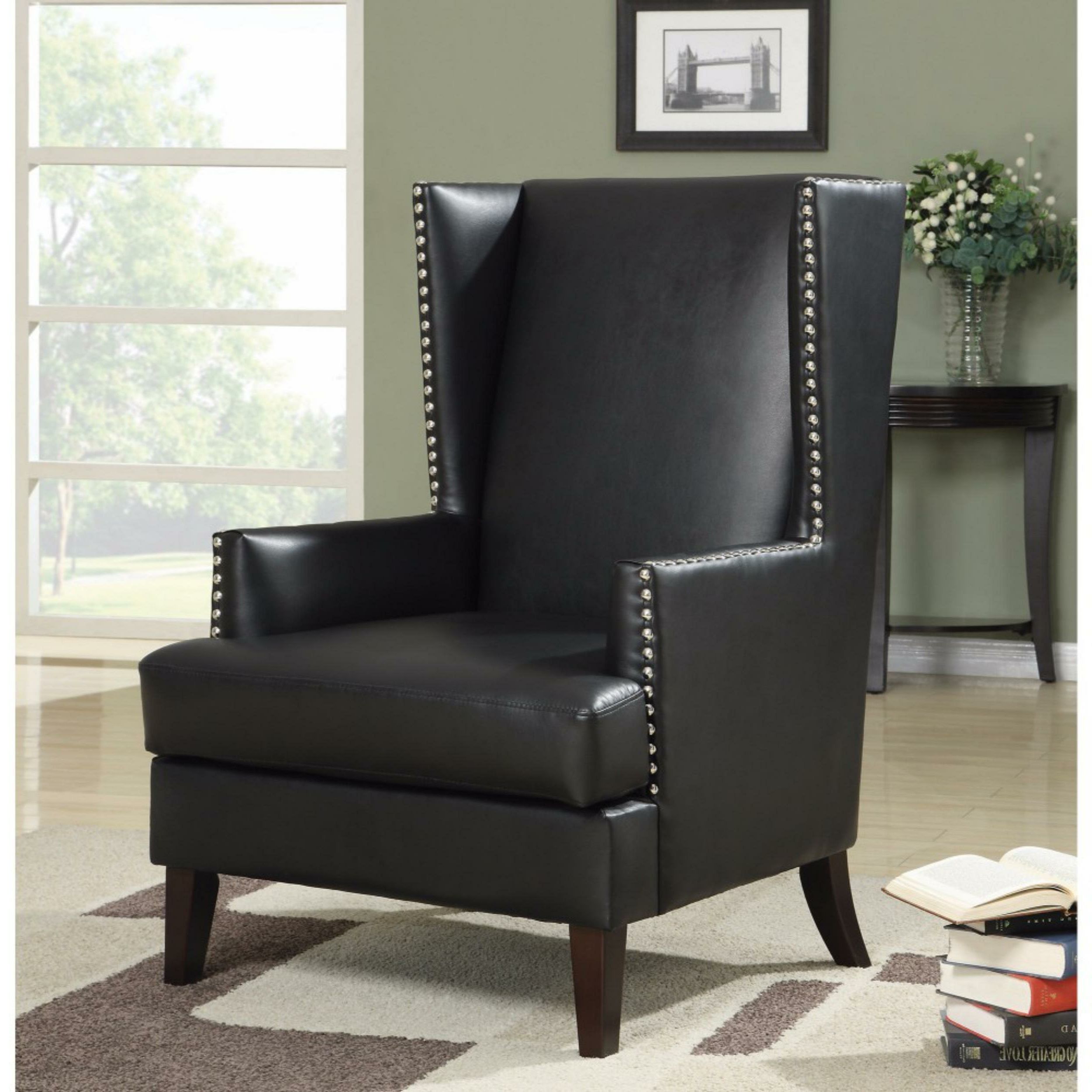 Kephart 32" W Faux Leather Wingback Chair Intended For Most Up To Date Sweetwater Wingback Chairs (View 15 of 20)