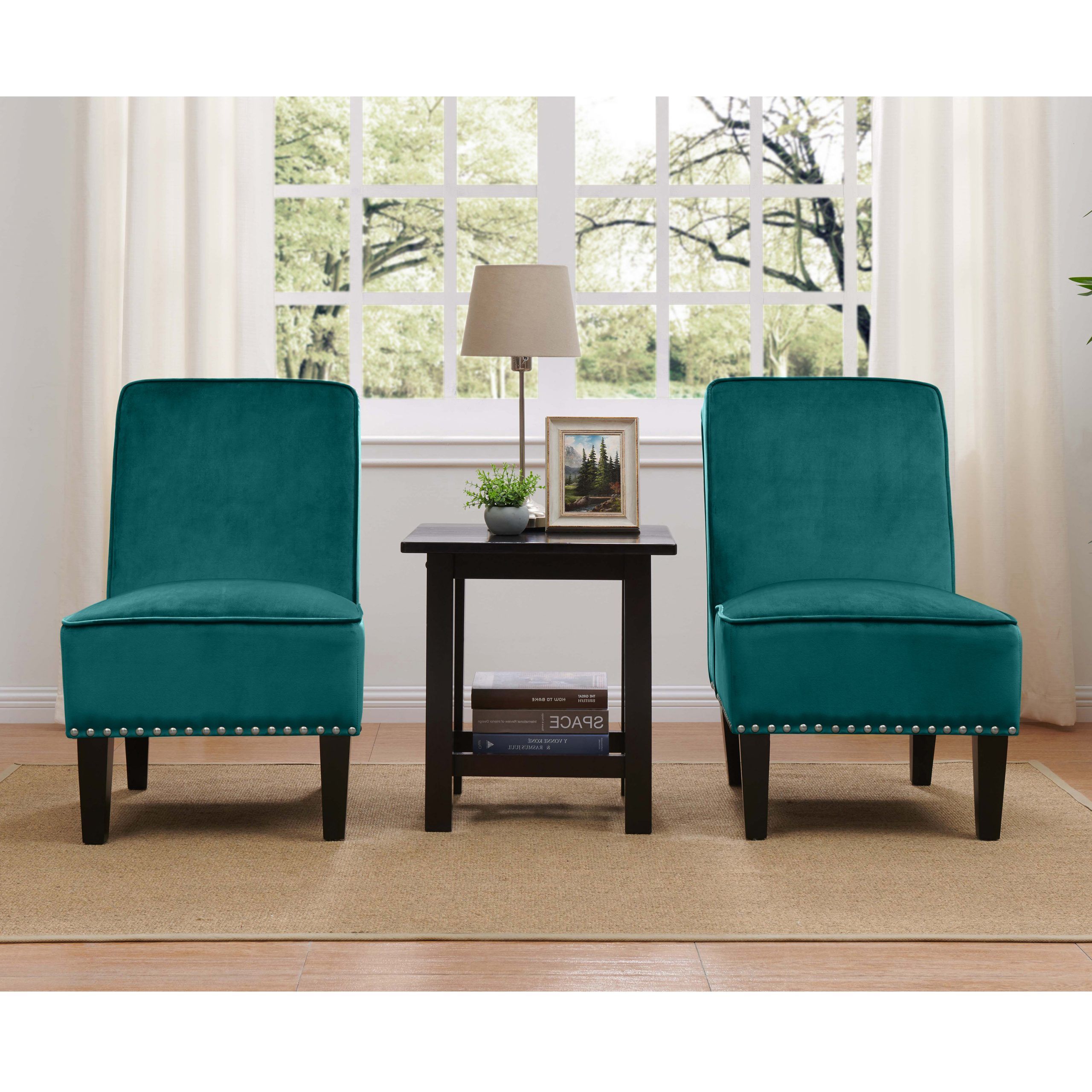Latest Goodyear Slipper Chairs With Brodee Armless Chair In Velvet, Multiple Colors (set Of 2) – Walmart (View 14 of 20)
