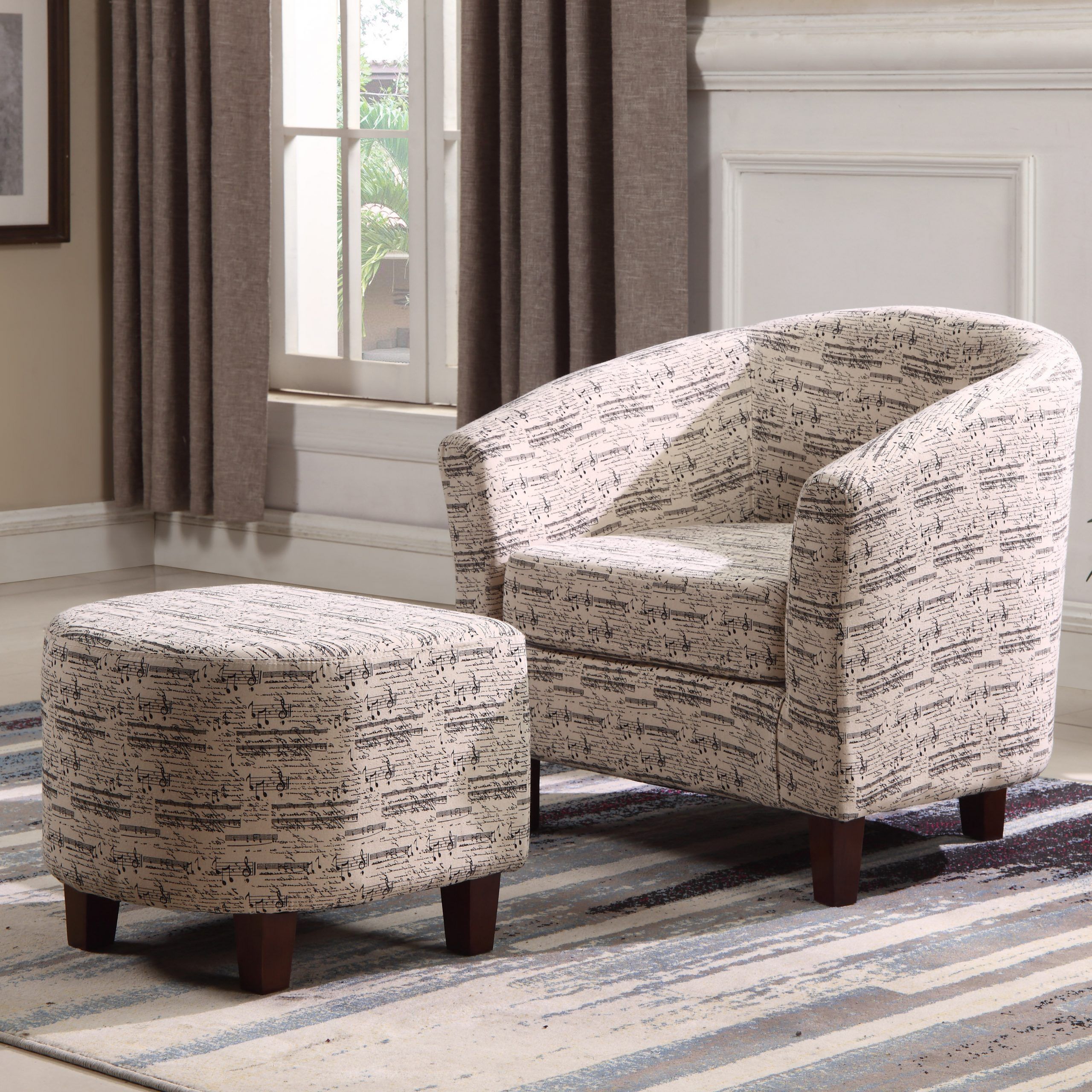 Lochlan Barrel Chair And Ottoman Pertaining To Preferred Louisiana Barrel Chair And Ottoman Sets (View 6 of 20)