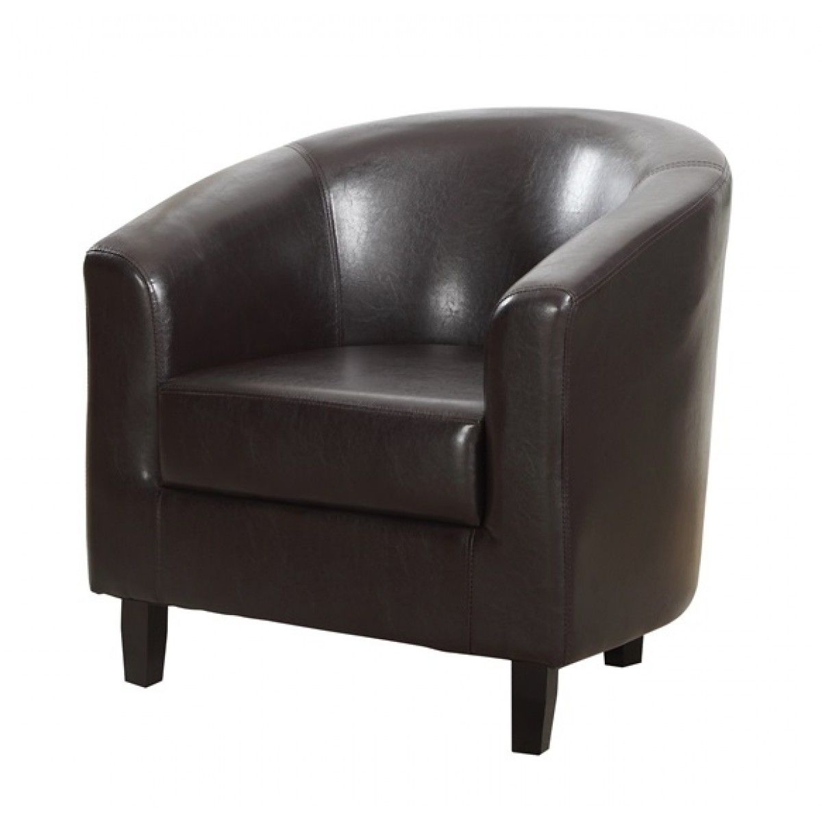 Lpd Faux Leather Tub Chair – Black, Brown Or Taupe Throughout 2019 Faux Leather Barrel Chairs (View 5 of 20)