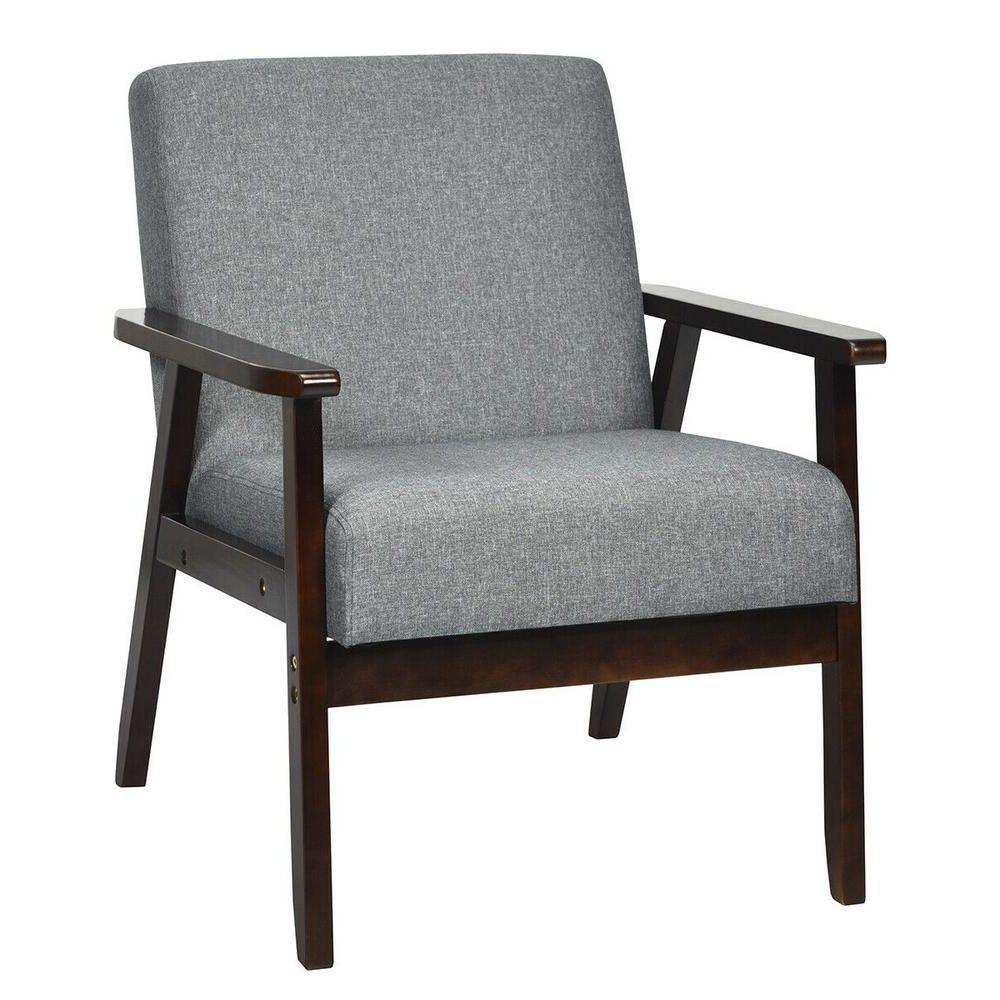 Most Recently Released Hofstetter Armchairs With Boyel Living Gray Solid Wood Upholstered Accent Arm Chair Hysn 65639gr –  The Home Depot (View 11 of 20)