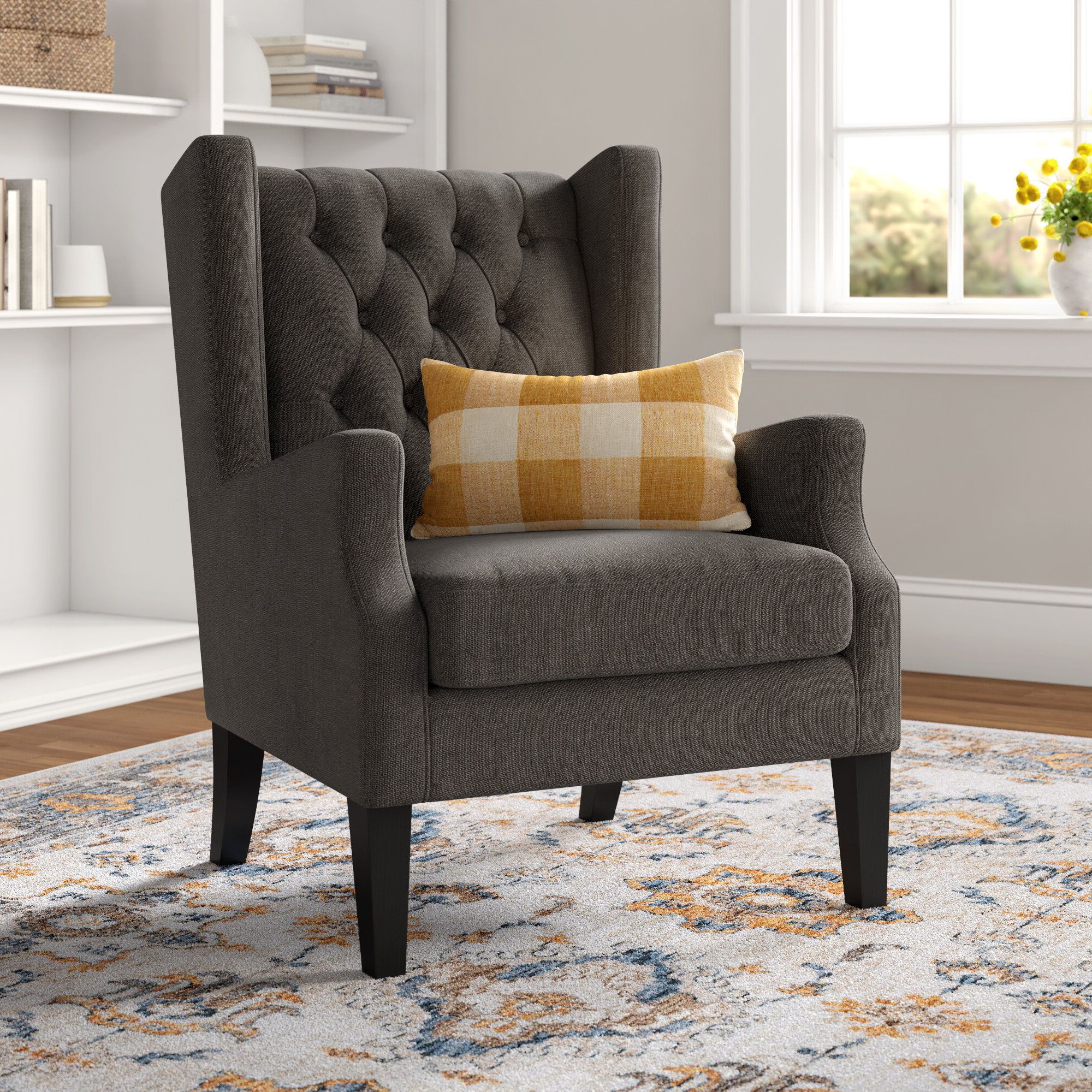 Popular Allis Tufted Polyester Blend Wingback Chairs For Allis Wingback Chair (View 14 of 20)