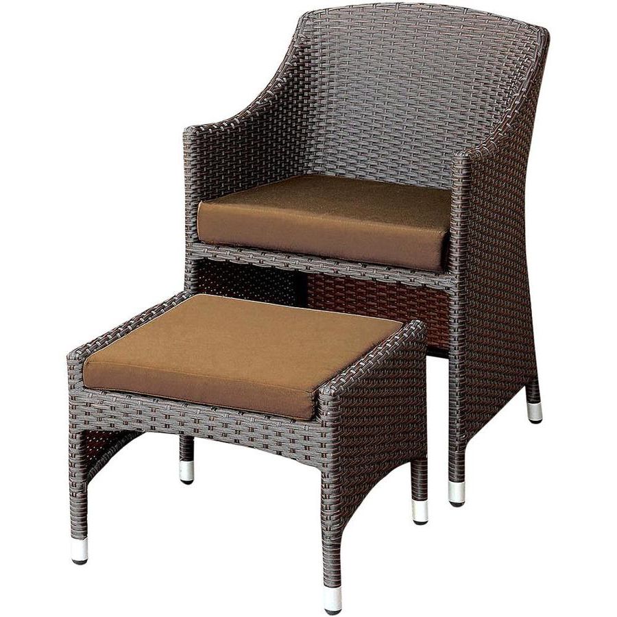 Recent Almada Armchairs With Venetian Worldwide Almada 2 Piece Espresso Arm Chair With Nesting Ottoman (View 1 of 20)