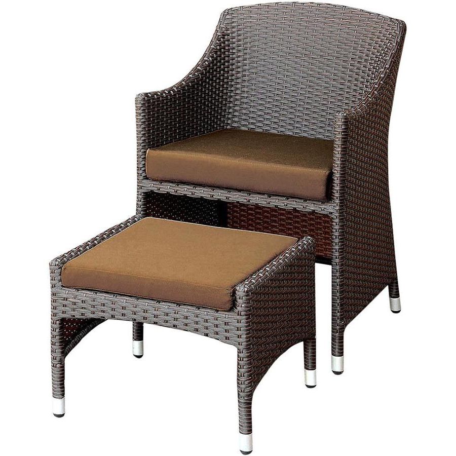 Recent Almada Armchairs With Venetian Worldwide Almada 2 Piece Espresso Arm Chair With Nesting Ottoman (Photo 1 of 20)