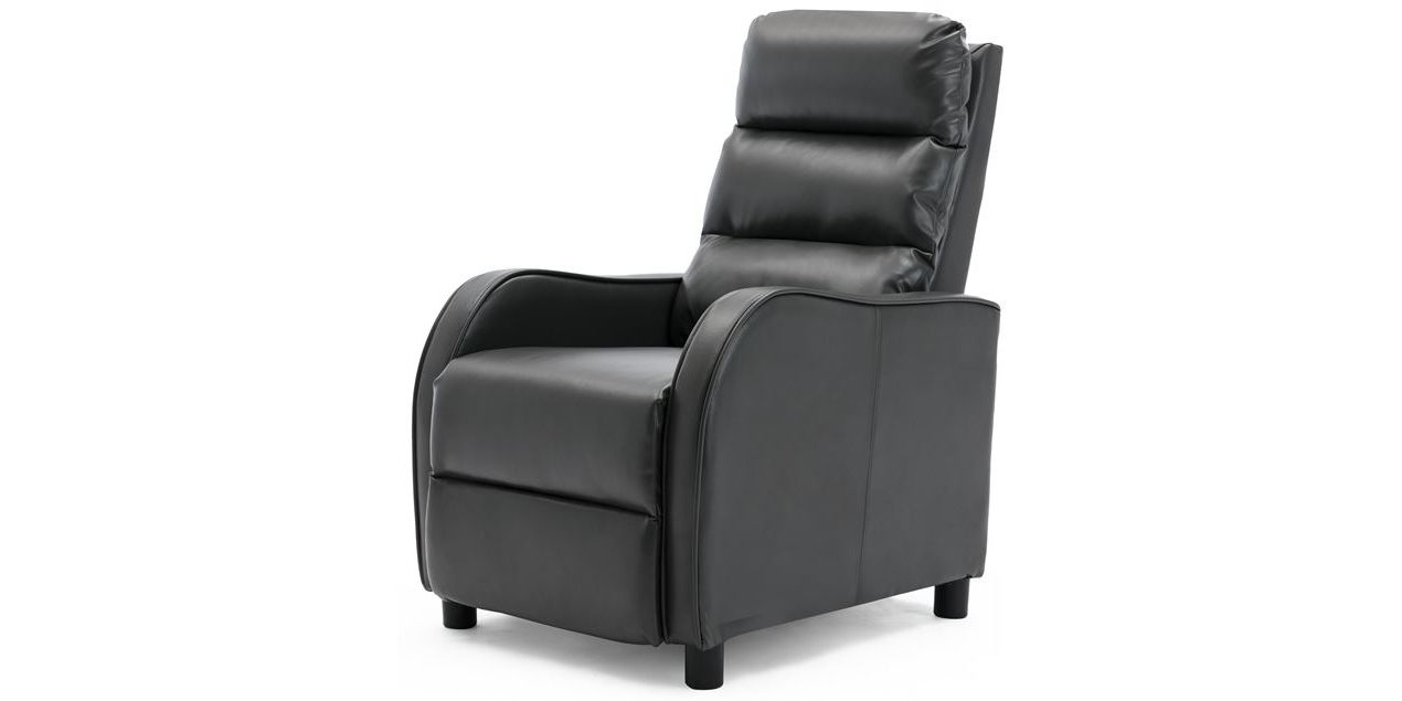 Selby Armchairs In Recent Selby Leather Push Back Recliner Chair In Grey (View 4 of 20)