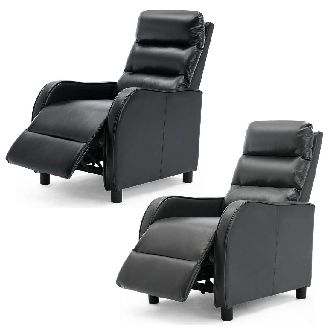 Selby Gaming Pushback Bonded Leather Recliner Chair Sofa Armcahir Within Best And Newest Selby Armchairs (View 11 of 20)