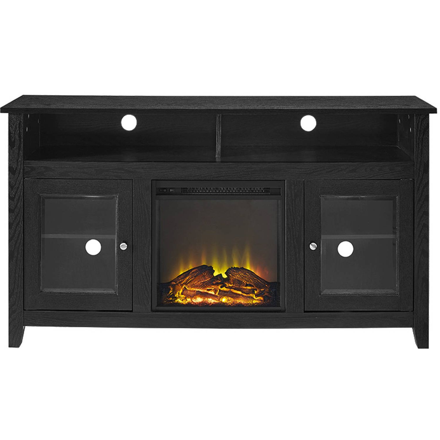 58" Wood Highboy Fireplace Tv Stand For Tvs Up To 60 Throughout Most Recently Released Jace Tv Stands For Tvs Up To 58" (View 2 of 20)