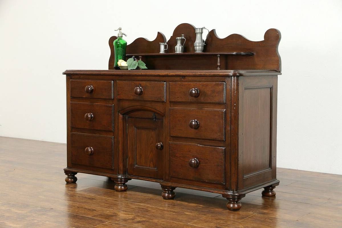 Aayah 45" Wide 2 Drawer Servers With Regard To Latest Irish Antique 1860 Country Pine Sideboard, Server Or (View 1 of 20)