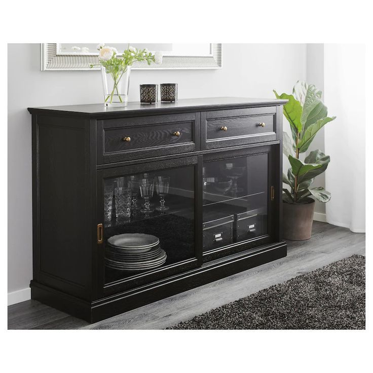 Best And Newest Malsjö Sideboard, Black Stained, 57 1/8x36 1/4" – Ikea In With Regard To Neuhaus  (View 13 of 20)