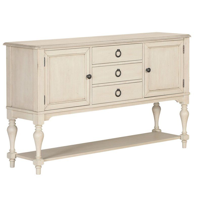 Caila 60" Wide 3 Drawer Sideboards With Trendy August Grove Thurlow 60" Wide 3 Drawer Birch Wood Buffet (View 9 of 20)