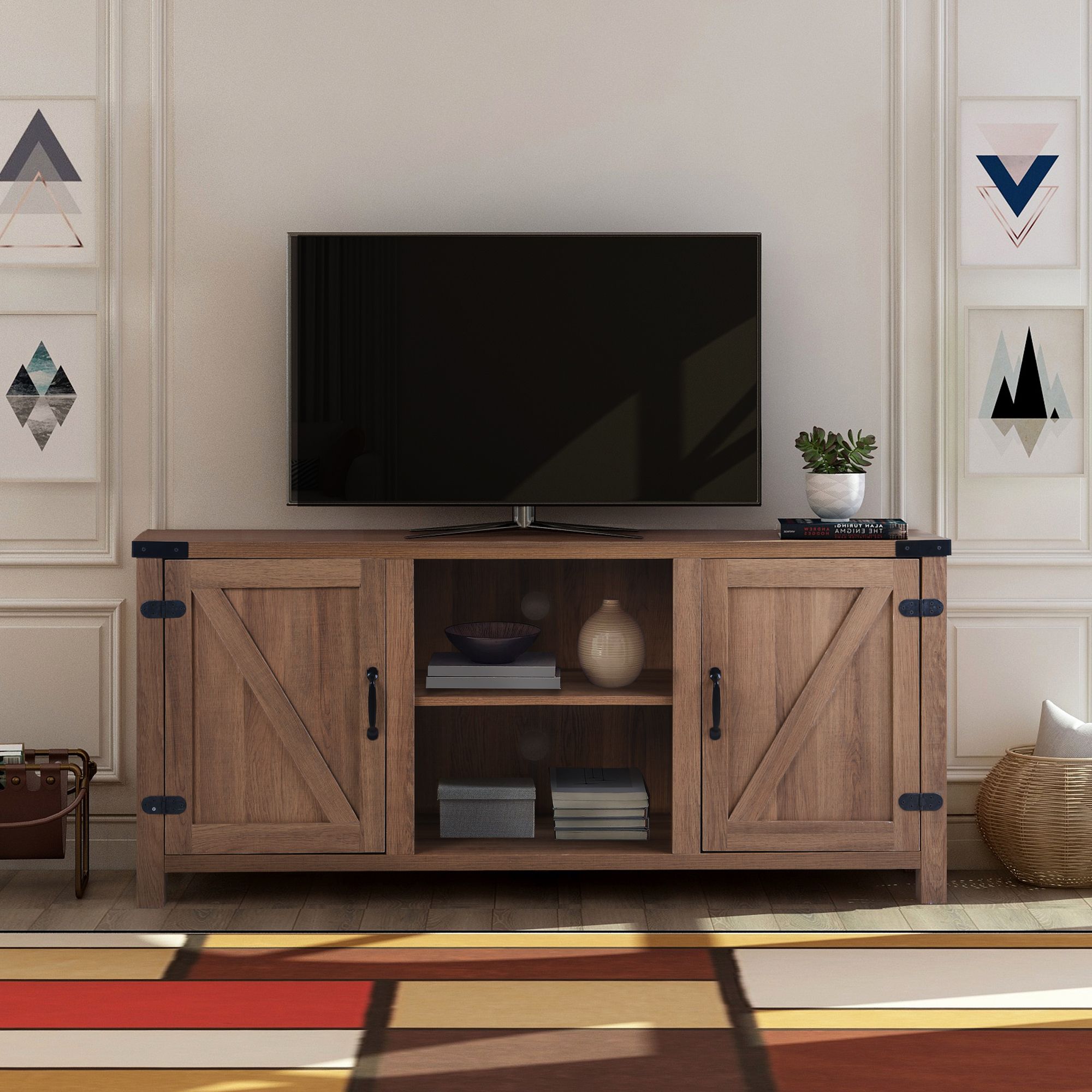 Current Clearance! Modern Tv Stand Cabinet, Farmhouse Tv Stand For Inside Greggs Tv Stands For Tvs Up To 58" (Photo 1 of 20)