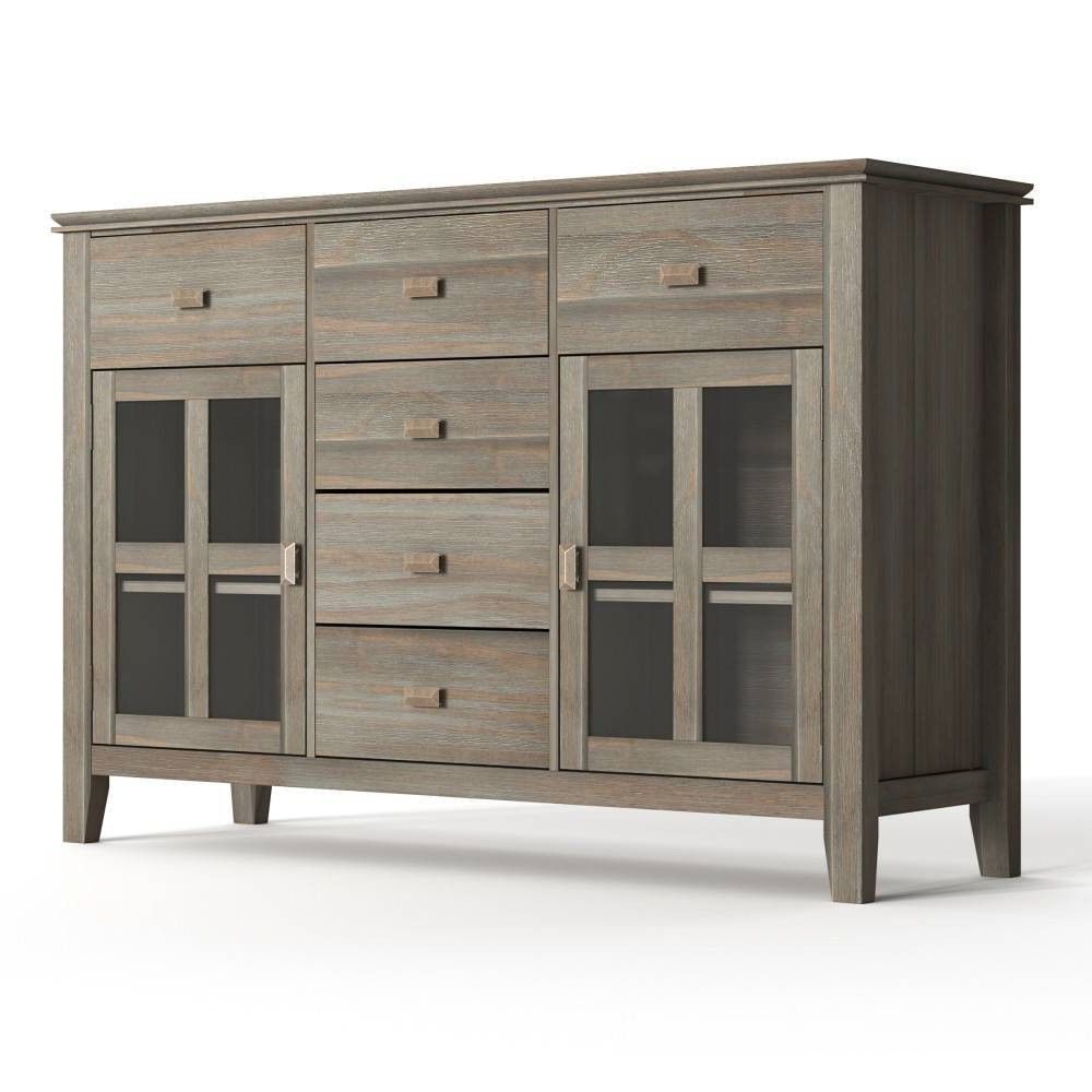 Fashionable 54" Stratford Sideboard Buffet Distressed Gray Regarding Annabella 54" Wide 3 Drawer Sideboards (View 4 of 20)