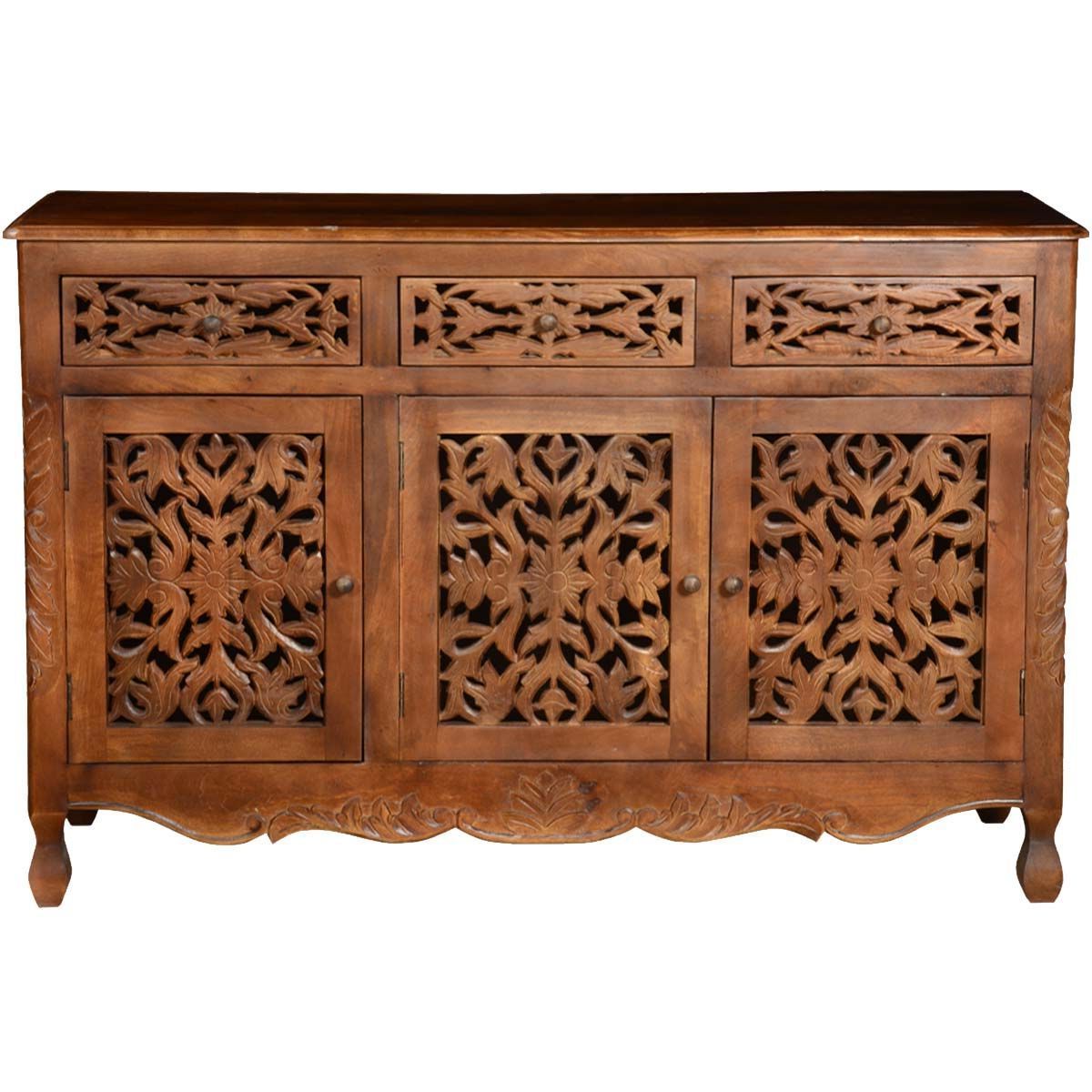 Favorite Beckenham 73" Wide Mango Wood Buffet Tables Intended For Buffet Cabinet Black – Pennsylvania Mango Wood Hand Carved (View 10 of 20)
