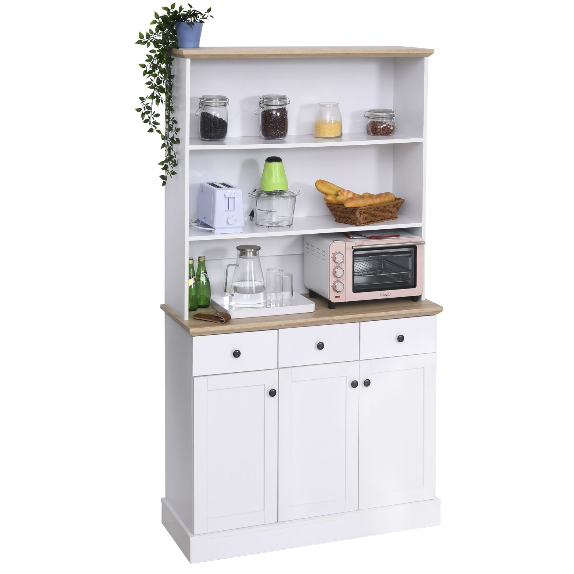 Frida 71" Wide 2 Drawer Sideboards With Well Known Homcom 71" Kitchen Pantry Buffet Server Hutch Storage (View 8 of 20)