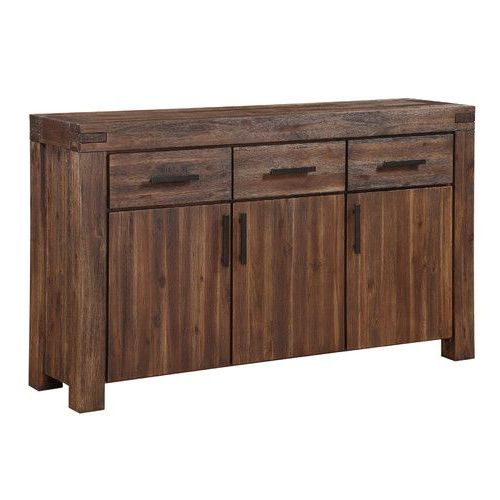 Gibson 63" Wide 3 Drawer Acacia Wood Sideboard (with With Regard To Widely Used Benghauser 63" Wide Sideboards (View 3 of 20)