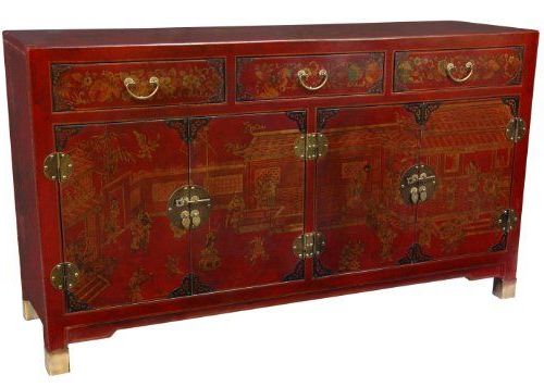 Most Current Stotfold 32" Wide Drawer Servers In Oriental Furniture Asian Design Server Chest, 60 Inch Red (View 11 of 20)