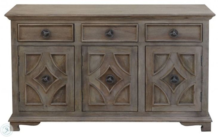 Most Popular Albright 58" Wide 3 Drawer Sideboards In Three Drawer Three Door Sideboard 63143 From Coast To (View 4 of 20)