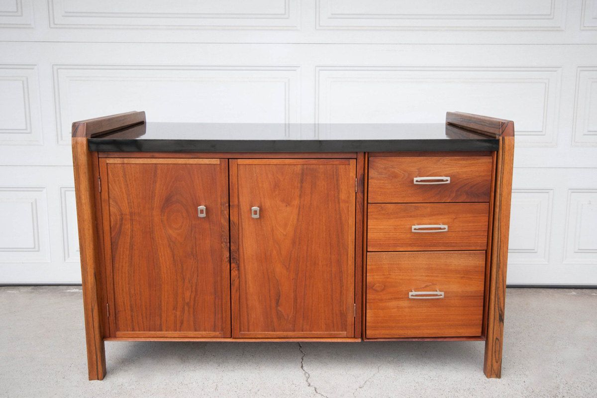 Most Recent Fitzhugh Credenzas Within Mid Century Rosewood And Walnut Credenza – Haute Juice (View 7 of 20)
