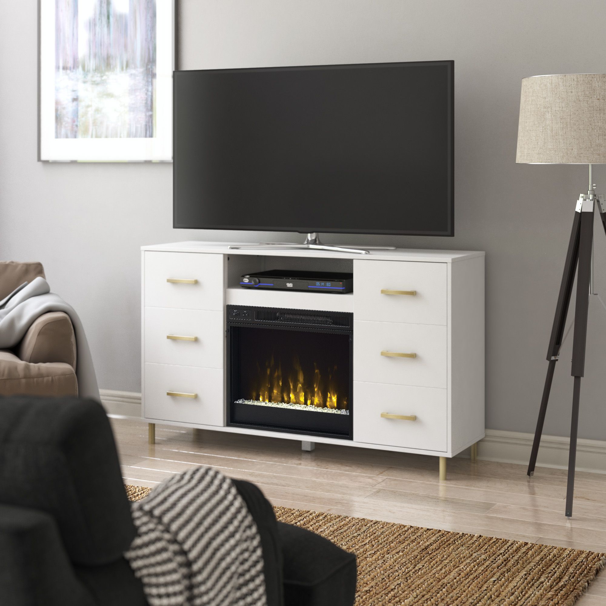 Recent Skofte Tv Stands For Tvs Up To 60" Within Tv Stand For Tvs Up To 60" With Electric Fireplace (View 2 of 20)