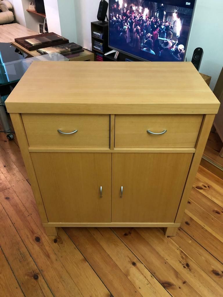 Recent Storage Cupboard Or Sideboard Beech 2 Doors 2 Drawers Wood Pertaining To  (View 17 of 20)