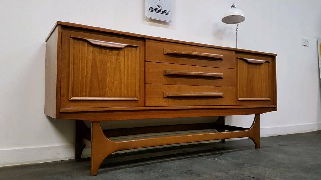 Retro 60s Danish Style Teak Sideboard With Drawers And In Widely Used Miruna 63" Wide Wood Sideboards (View 18 of 20)