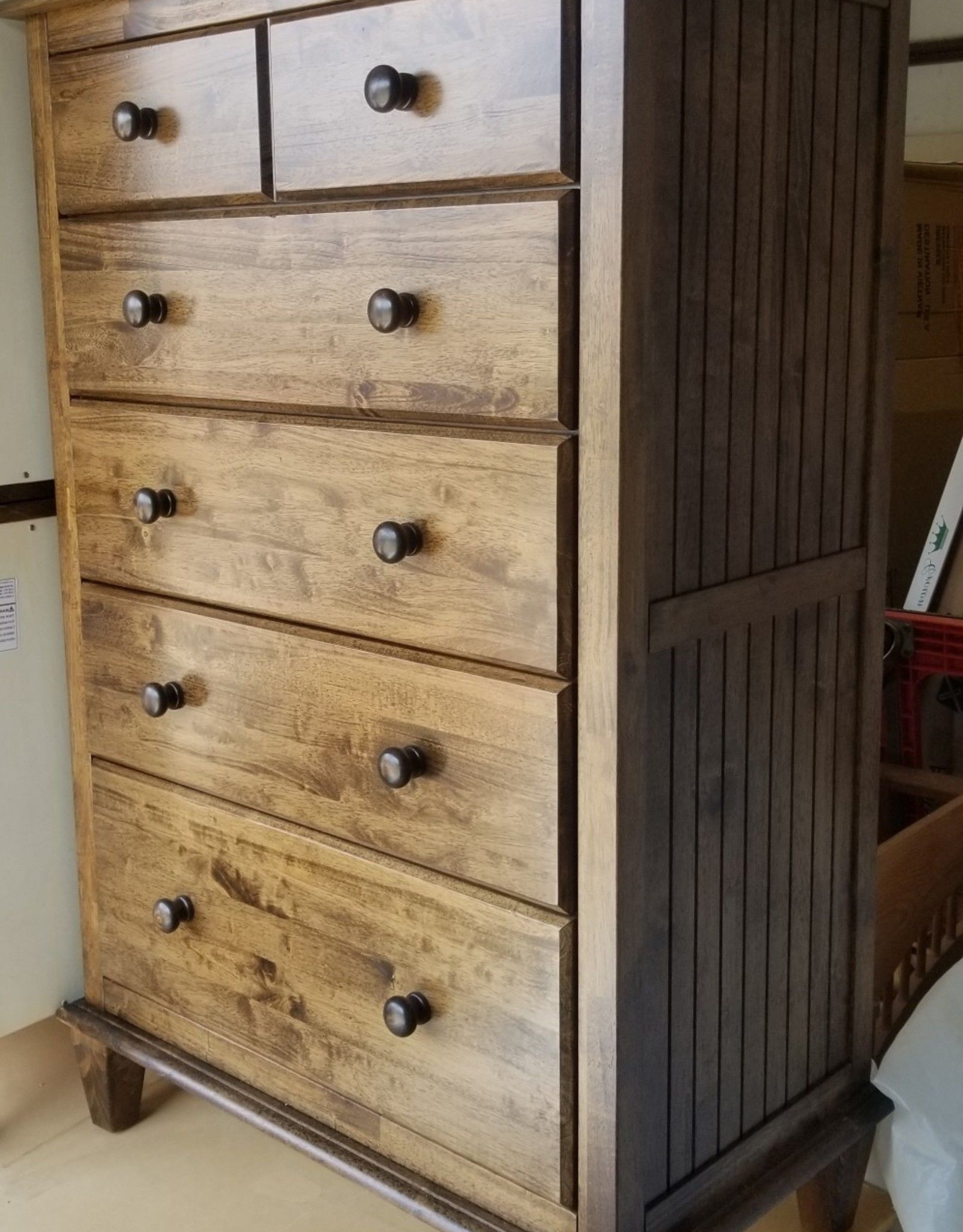 Stotfold 32" Wide Drawer Servers Inside Recent Cottage 5 Drawer Chest W/stock Finish – Bargain Box And Bunks (View 8 of 20)