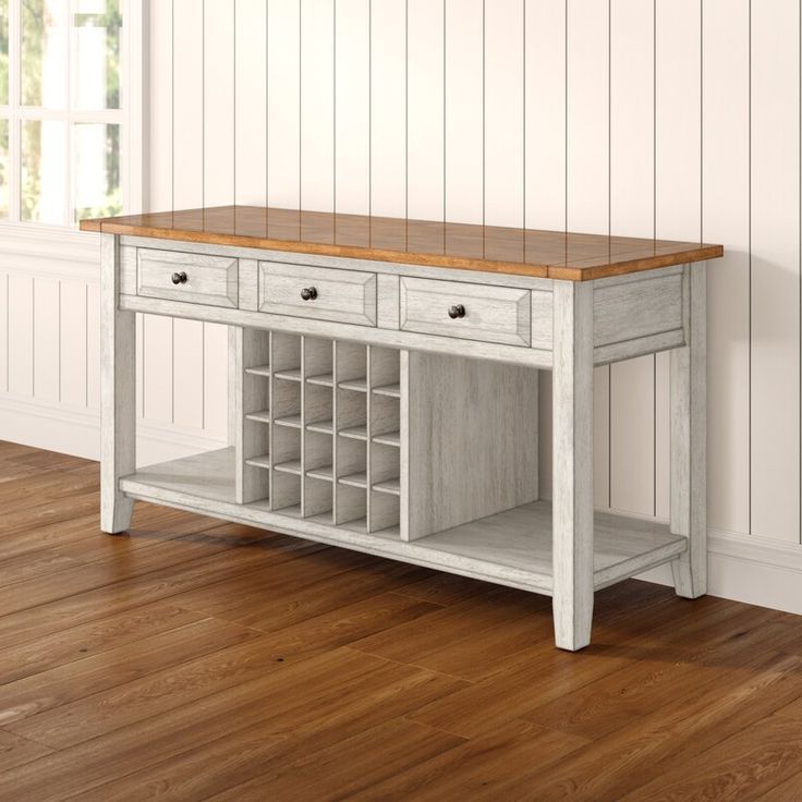 Three Posts™ Fortville 62" Wide 3 Drawer Rubberwood Wood Intended For Best And Newest 64" Wide Rubberwood Sideboards (Photo 1 of 20)