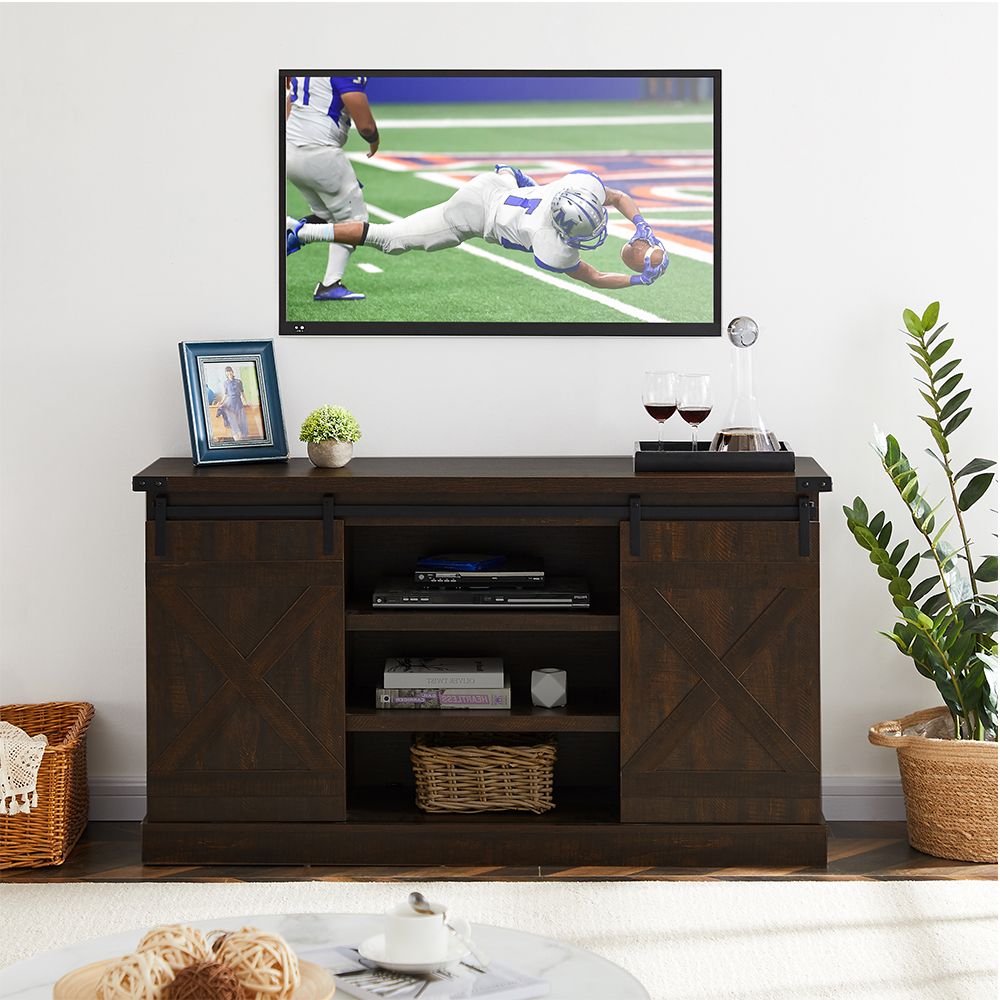 Well Known Skofte Tv Stands For Tvs Up To 60" In Tv Cabinet With Shelves, Farmhouse Tv Stand For Tvs Up To (View 1 of 20)