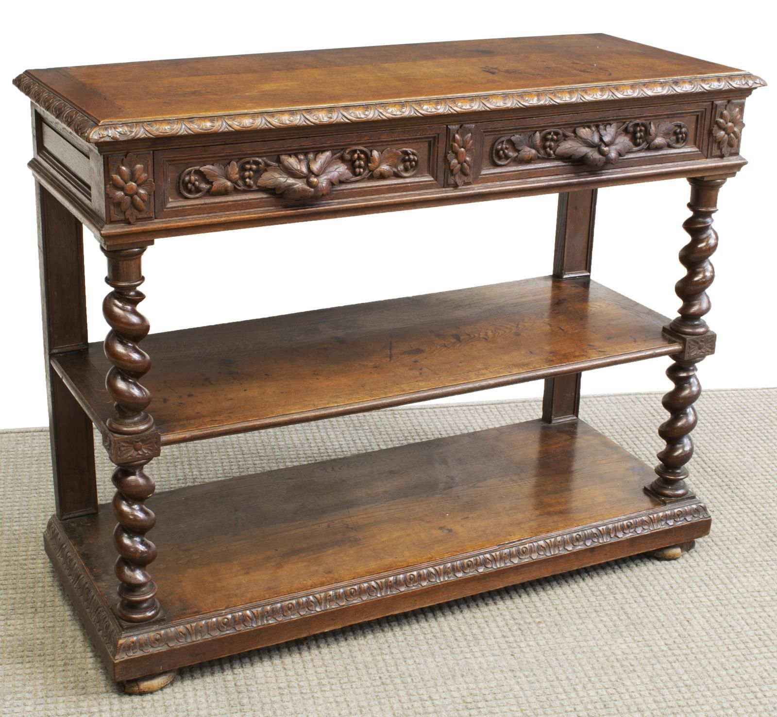 Widely Used French Henri Ii Style Carved Oak Sideboard Server – April Inside Pixley  (View 8 of 20)