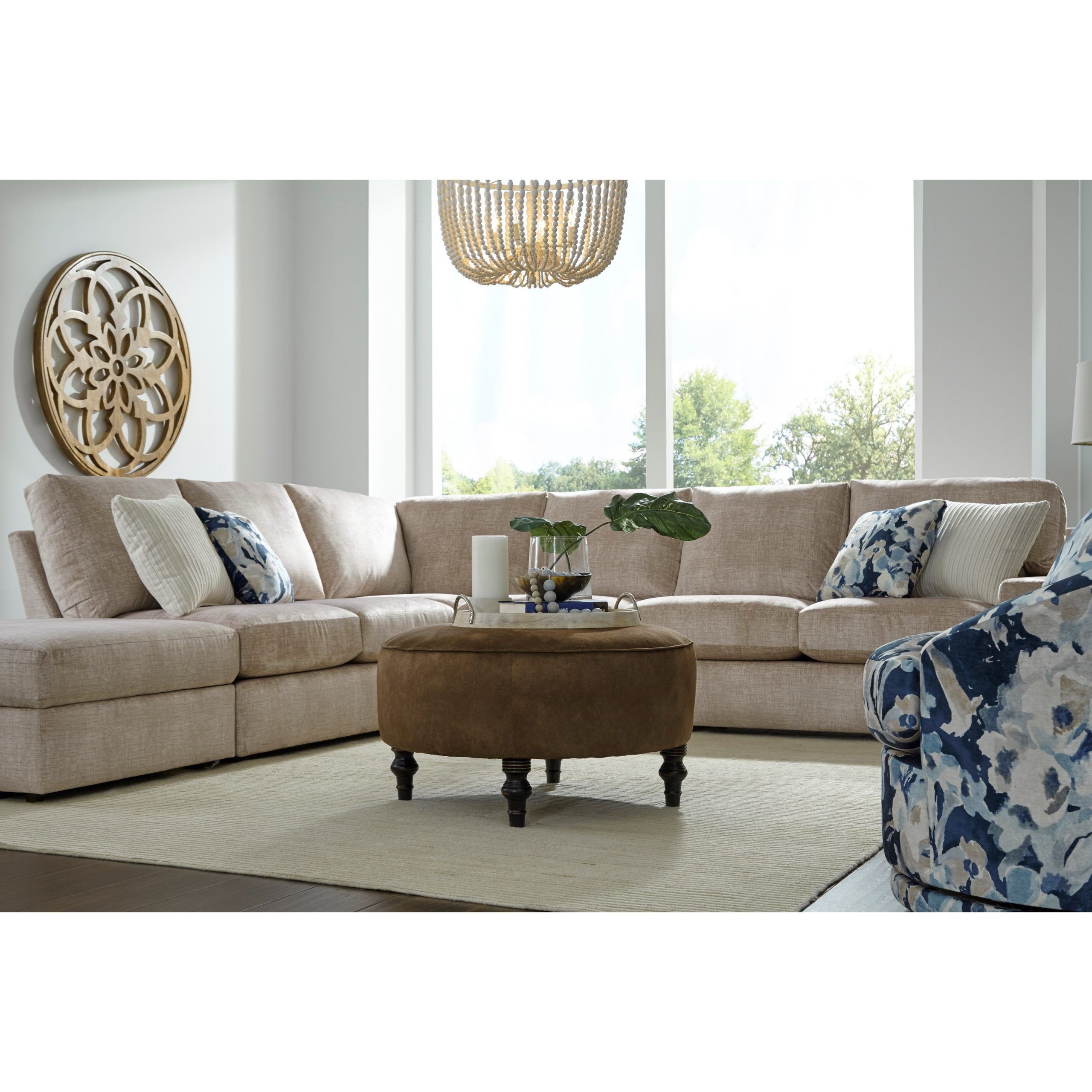2018 Best Home Furnishings Dovely Casual Five Seat Sectional Pertaining To Copenhagen Reversible Small Space Sectional Sofas With Storage (View 3 of 20)