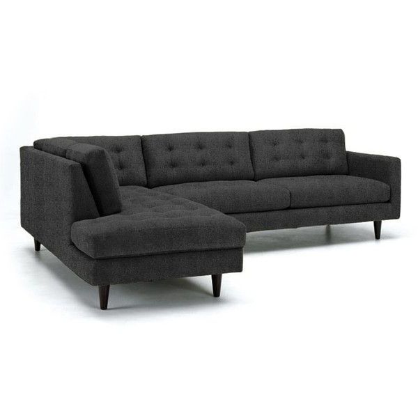 2019 2pc Burland Contemporary Sectional Sofas Charcoal For Apt2b Lexington Charcoal Dark Grey 2pc Sectional (View 18 of 20)
