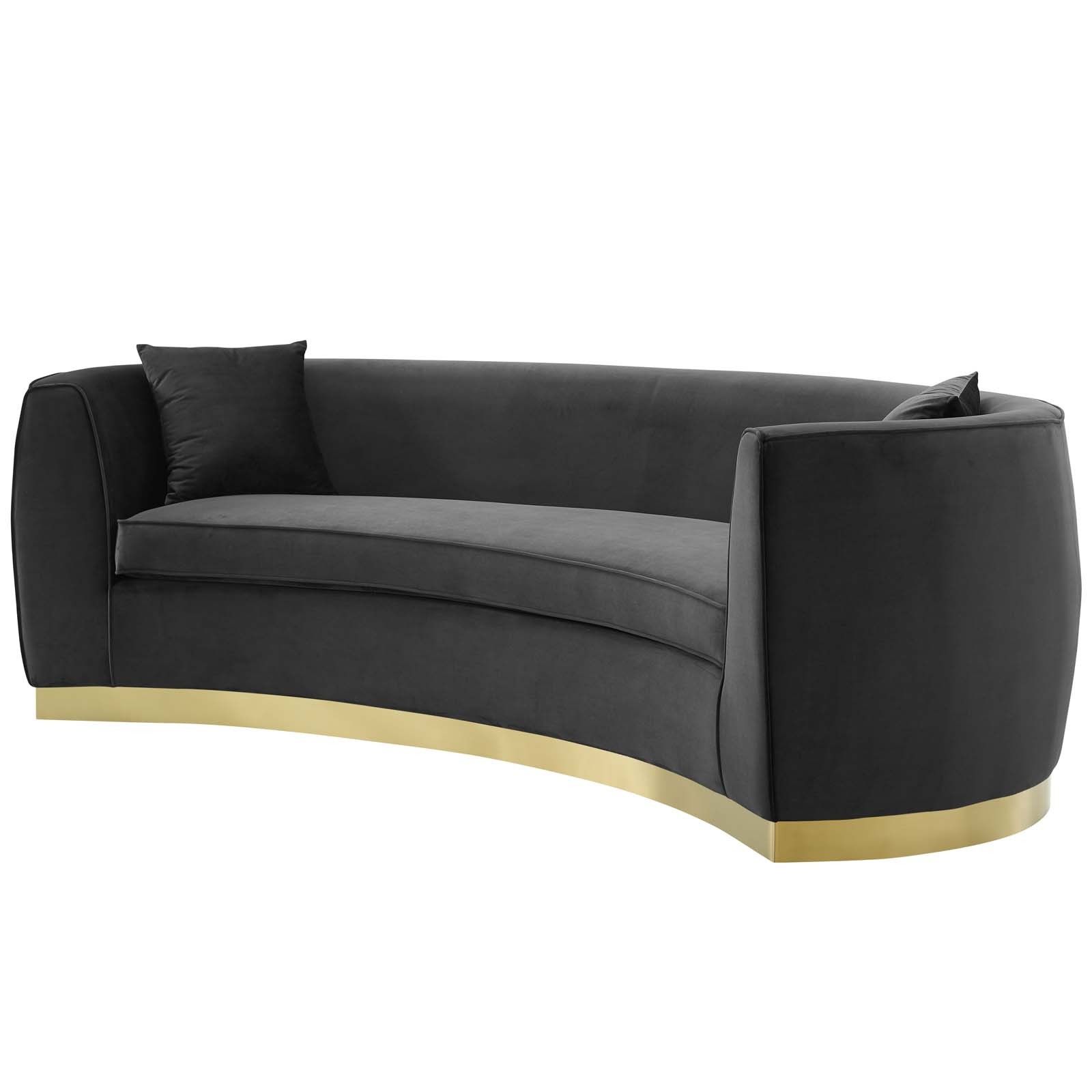 2019 4pc French Seamed Sectional Sofas Velvet Black In Modterior :: Living Room :: Sofas/couches :: Resolute (View 17 of 20)