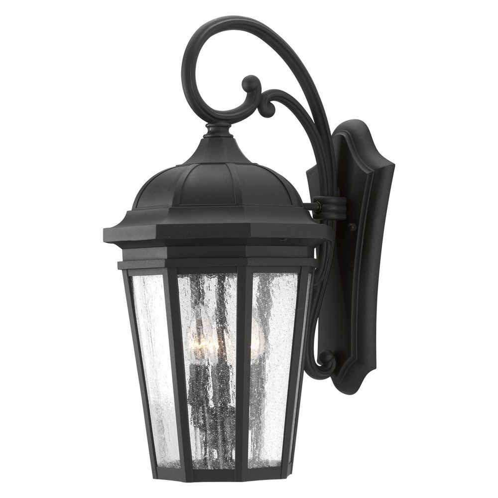 2019 Palma Black/clear Seeded Glass Outdoor Wall Lanterns Intended For Seeded Glass Outdoor Wall Light Black Progress Lighting At (View 1 of 20)