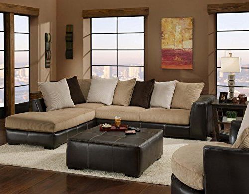 2pc Luxurious And Plush Corduroy Sectional Sofas Brown With Most Recently Released Chelsea Home Furniture Amherst 2 Piece Sectional, San (View 8 of 20)