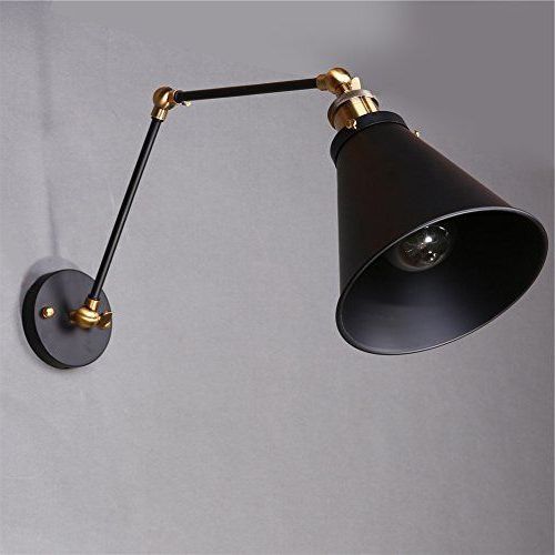 Best And Newest Ecopower Vintage Style Simplicity Wall Swing Arm Lamp Intended For Rickey Matte Antique Black Wall Lanterns (View 2 of 20)