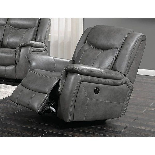 Best And Newest Shop Encino Light Grey Faux Leather Power Glider Recliner With Colby Manual Reclining Sofas (View 6 of 20)